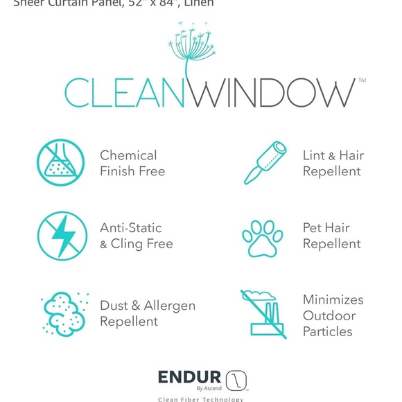 Clean Window Textured Slub Stripe Anti-Dust Allergy/Pet Friendly Sheer Curtains - Picture 4 of 6